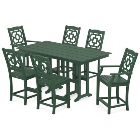 Chinoiserie 7-Piece Farmhouse Counter Set