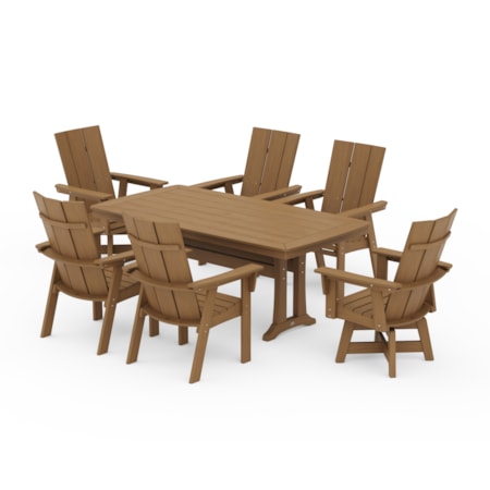 Adirondack Swivel Chair 7-Piece Dining Set