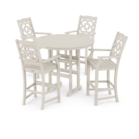Chinoiserie 5-Piece Round Farmhouse Bar Set