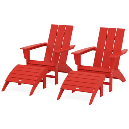 Adirondack Chair 4-Piece Set Ottomans