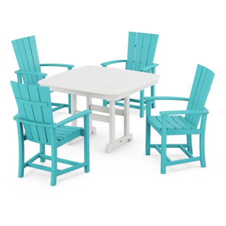 Quattro 5-Piece Dining Set With Trestle Legs