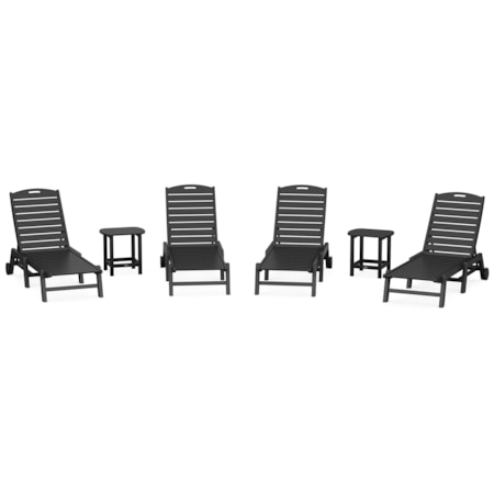 Chaise 6-Piece Set Wheels