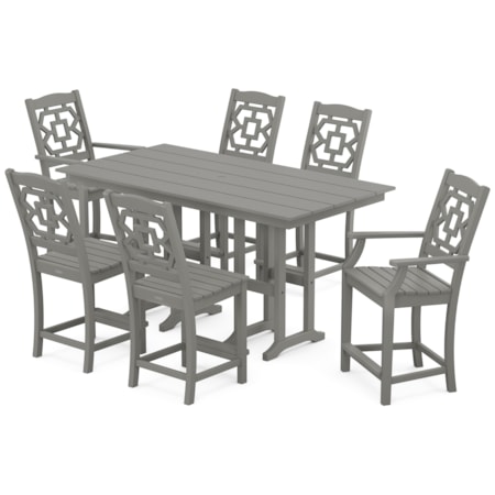 Chinoiserie 7-Piece Farmhouse Counter Set