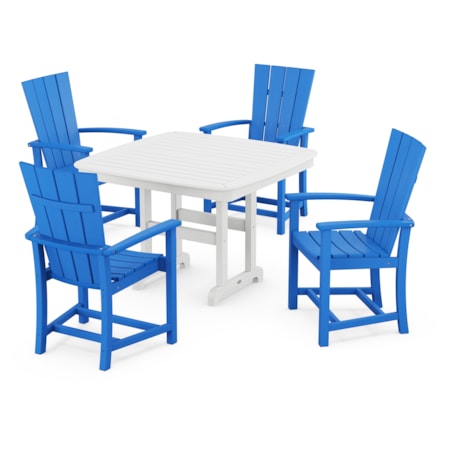 Quattro 5-Piece Dining Set With Trestle Legs