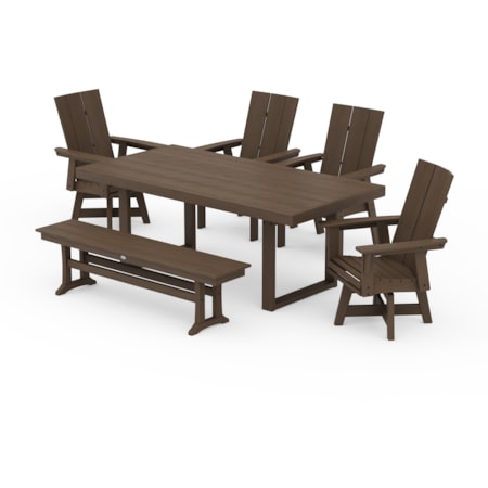 Adirondack Swivel Chair 6-Piece Dining Set
