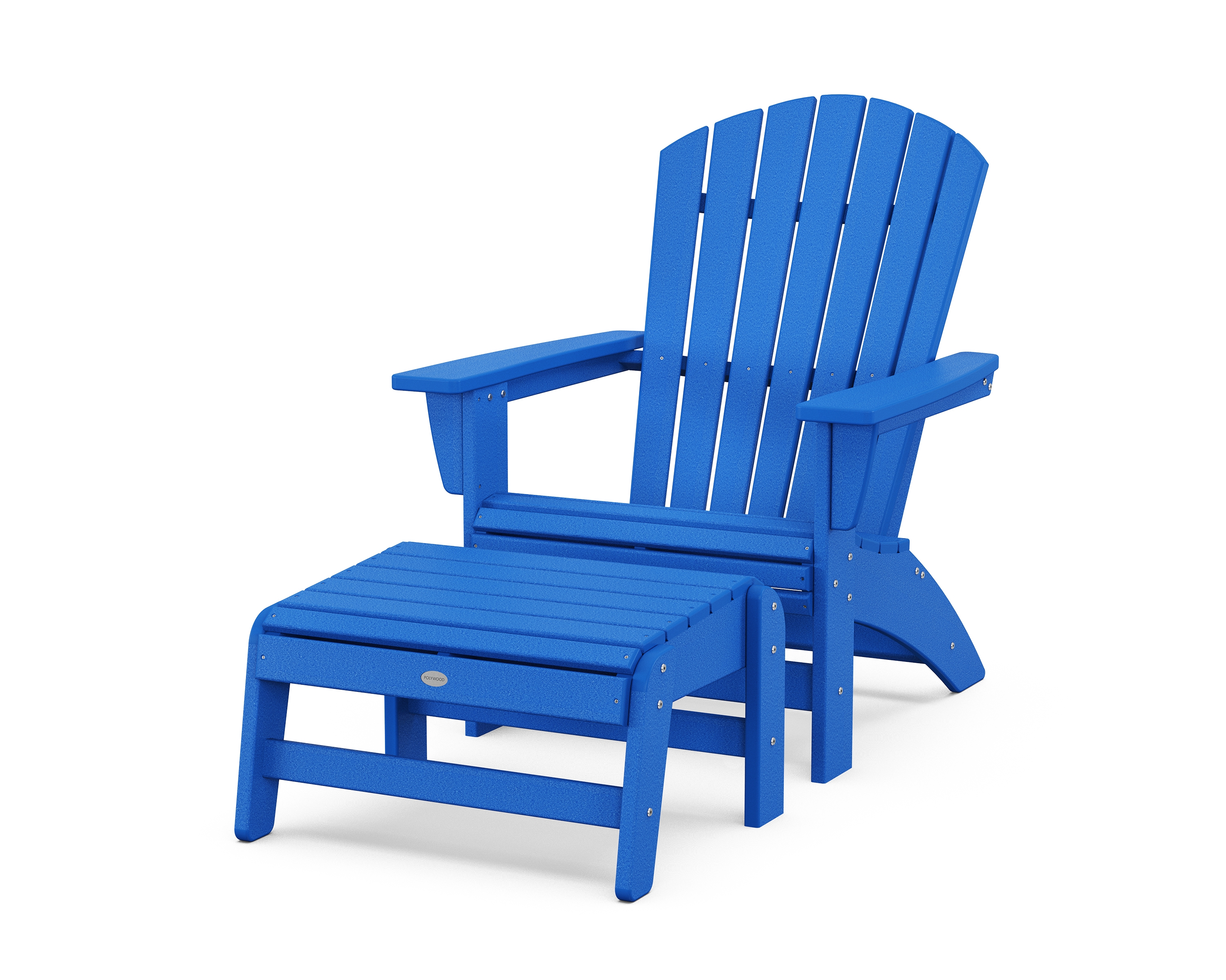 Nautical Grand Adirondack Chair With Ottoman