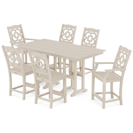 Chinoiserie 7-Piece Farmhouse Counter Set