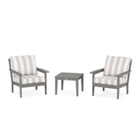 Slate Grey / Cabana Stripe Dune Burlap