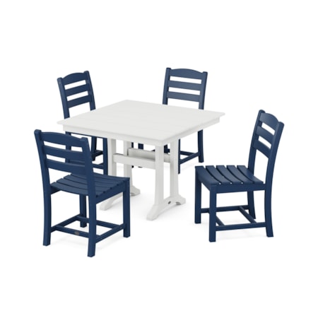 5-Piece Trestle Side Chair Dining Set