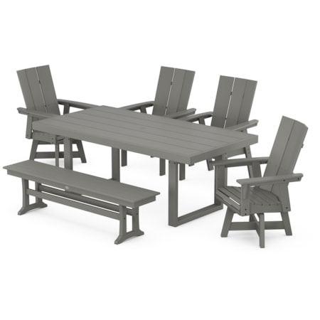 Adirondack Swivel Chair 6-Piece Dining Set