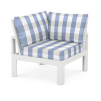 White / Buffalo Plaid Sky Blue