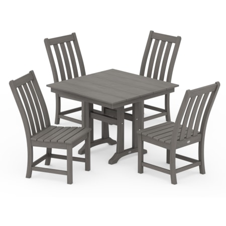 5-Piece Trestle Side Chair Dining Set