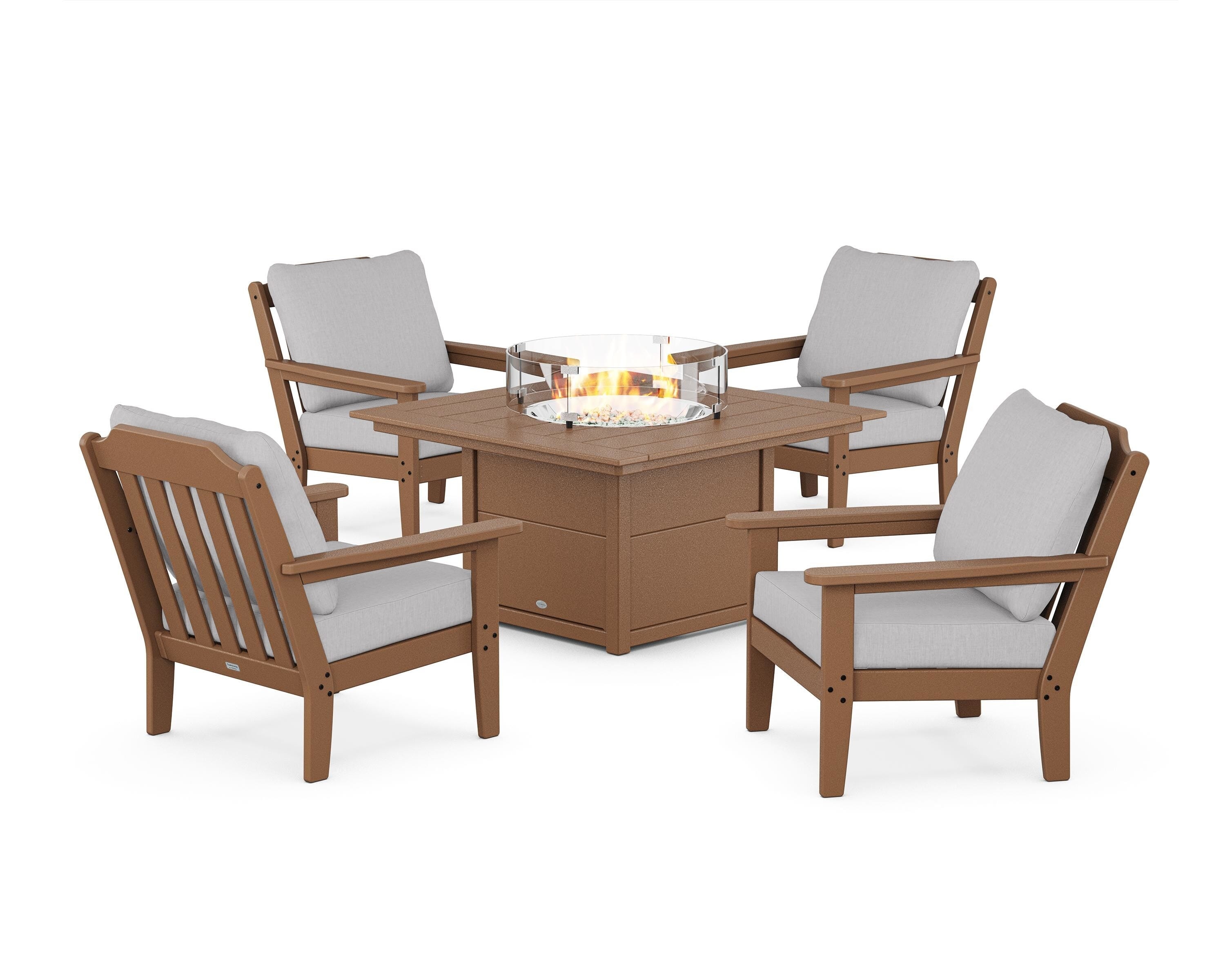 Polywood Cottage PWS1548-2-TE5402 Cottage 5-Piece Deep Seating Set with ...