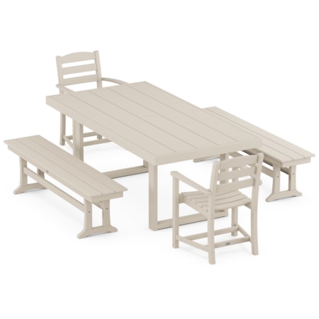 La Casa Café 5-Piece Dining Set With Benches