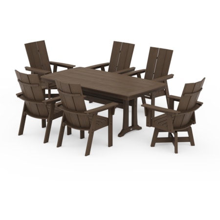 Adirondack Swivel Chair 7-Piece Dining Set