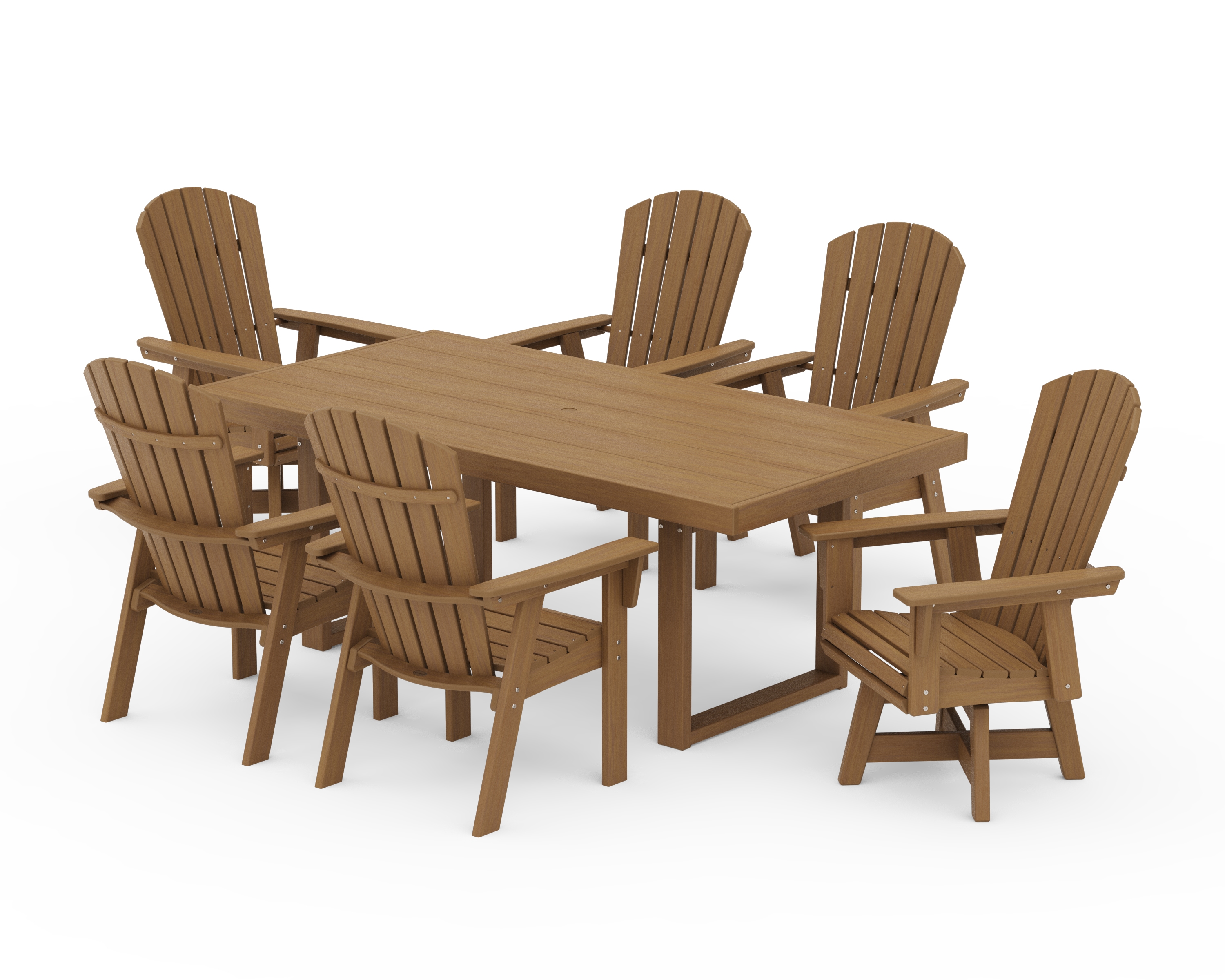 Adirondack Swivel Chair 7-Piece Dining Set