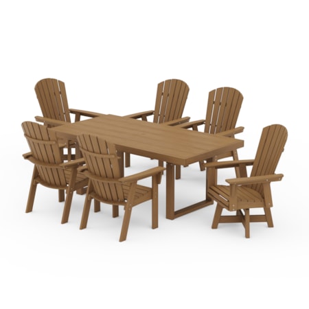 Adirondack Swivel Chair 7-Piece Dining Set