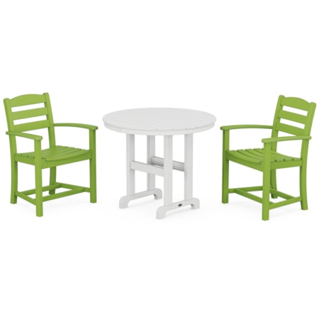 La Casa Café 3-Piece Round Dining Set