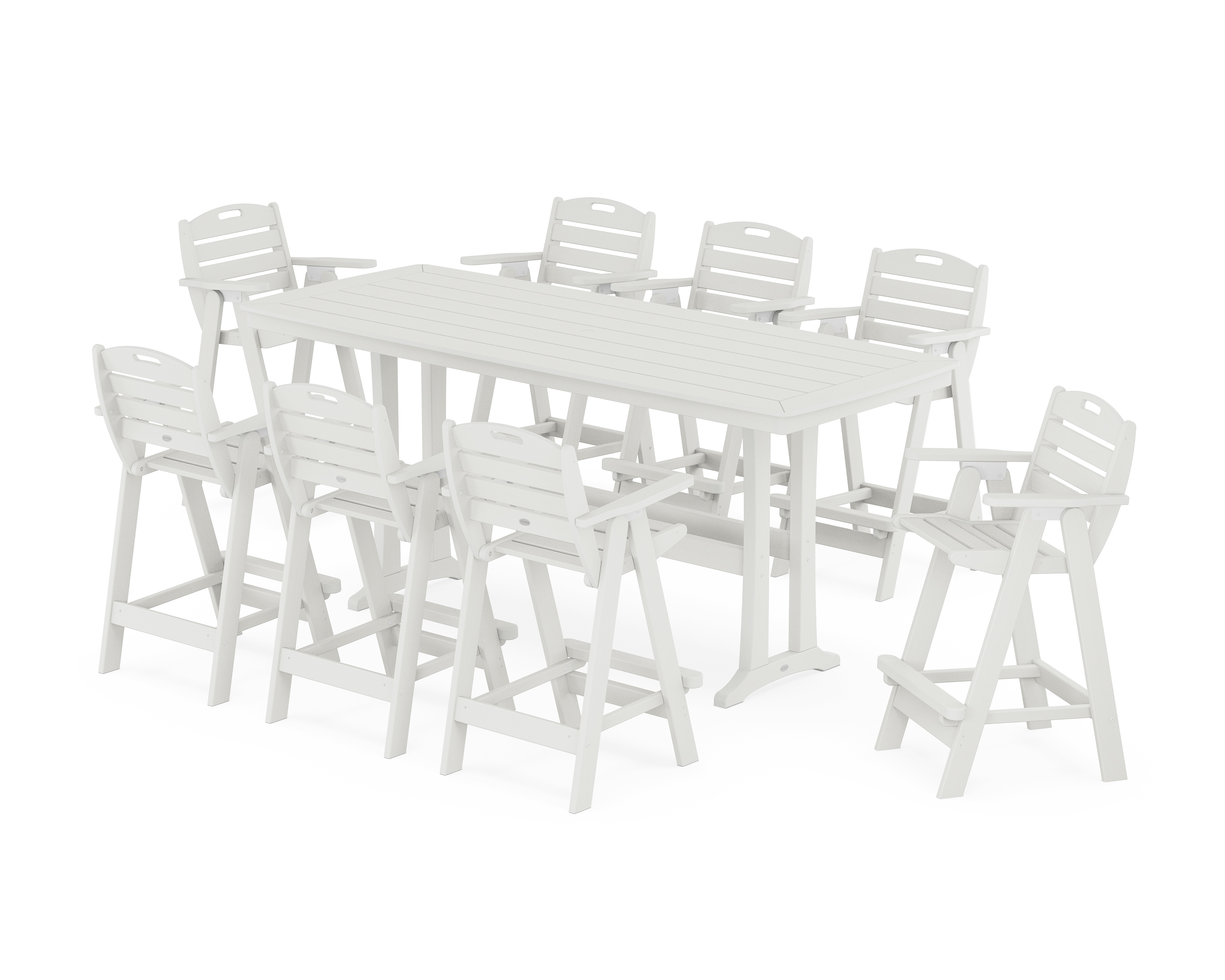 Nautical 9-Piece Bar Set With Trestle Legs
