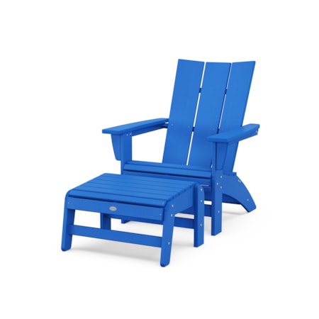 Modern Grand Adirondack Chair With Ottoman