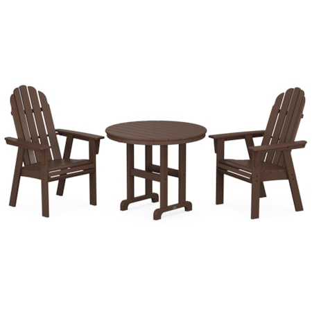 Vineyard Adirondack 3-Piece Round Dining Set