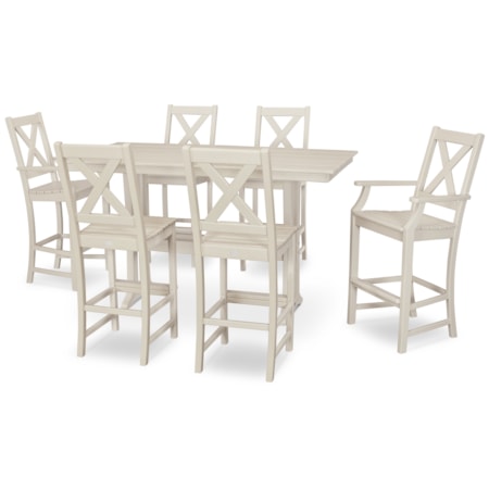 Braxton 7-Piece Farmhouse Trestle Bar Set