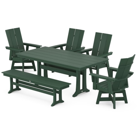 Adirondack Swivel Chair 6-Piece Dining Set