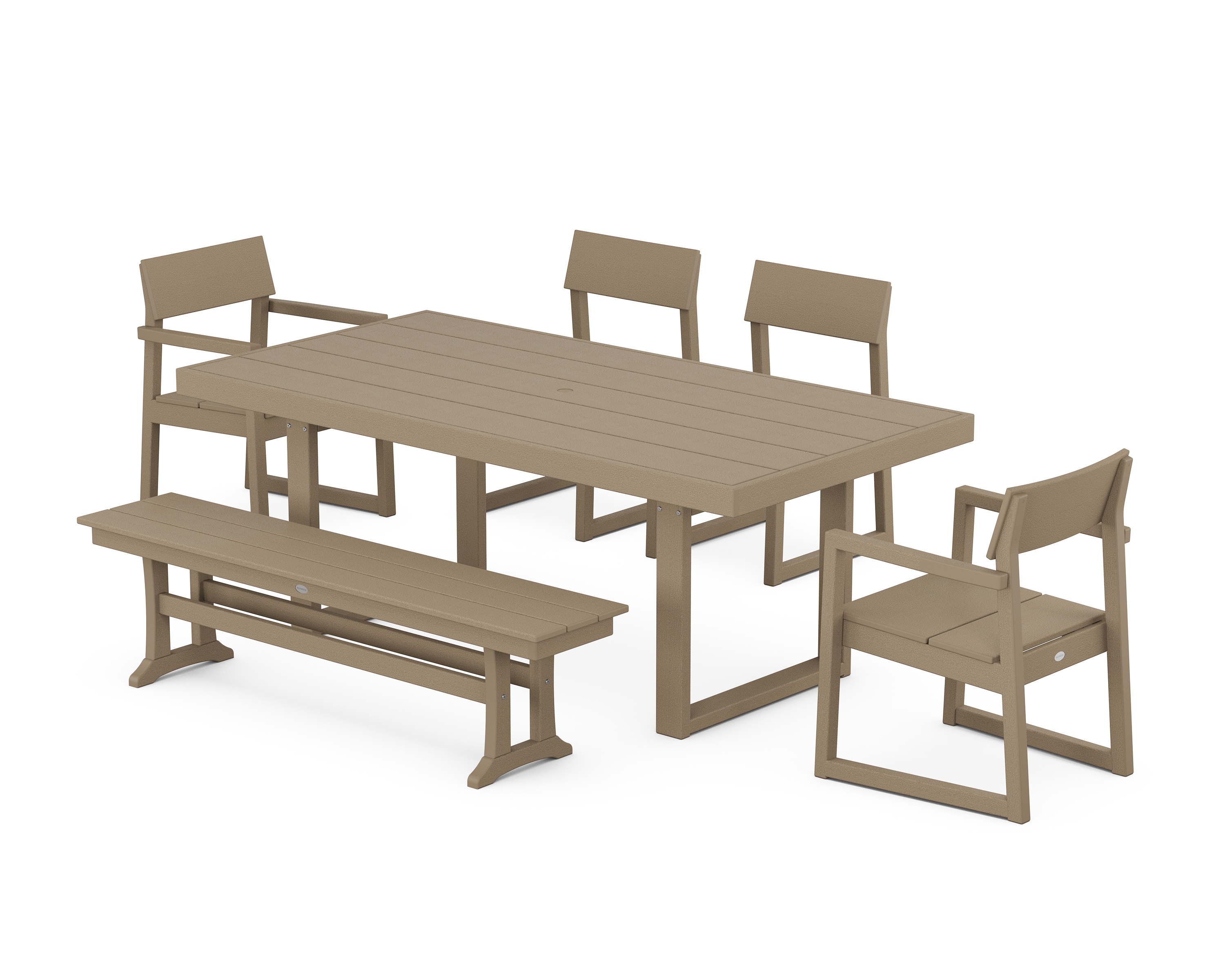 Edge 6-Piece Dining Set With Bench