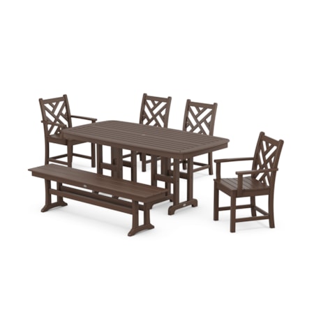 Chippendale 6-Piece Dining Set With Bench