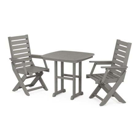 Captain Folding Chair 3-Piece Dining Set