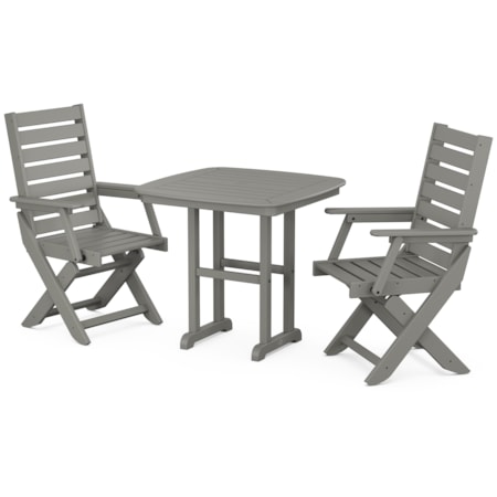 Captain Folding Chair 3-Piece Dining Set