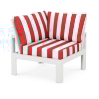 White / Cabana Stripe Crimson