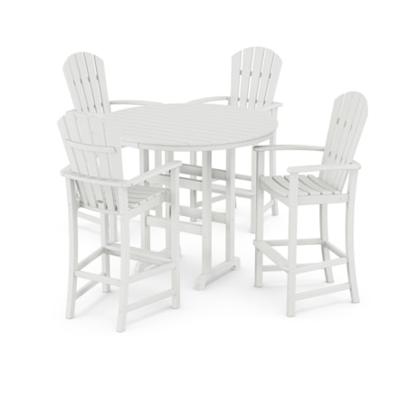 Palm Coast 5-Piece Round Farmhouse Bar Set