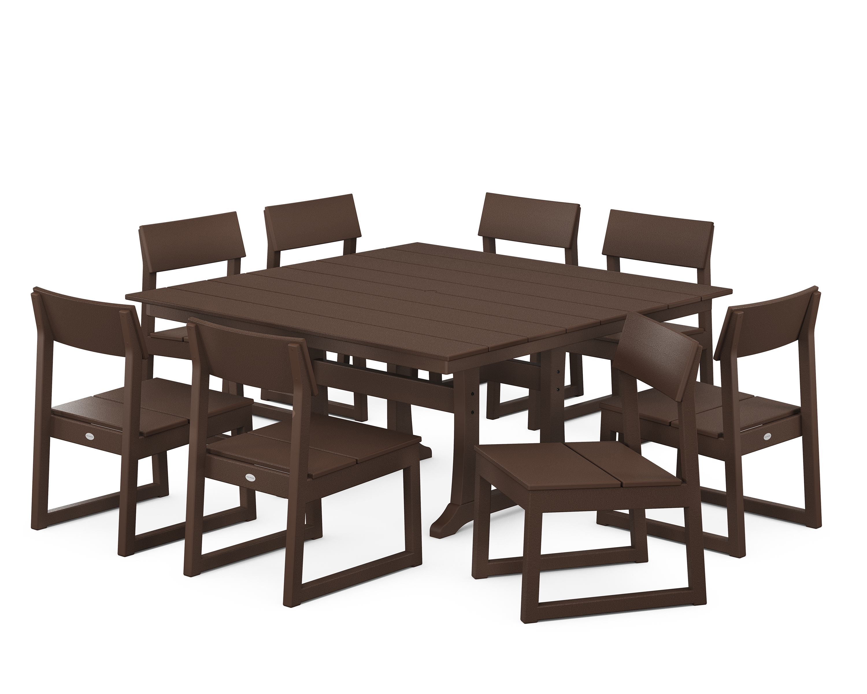 Edge 9-Piece Farmhouse Trestle Dining Set