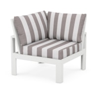 White / Cabana Stripe Grey Mist