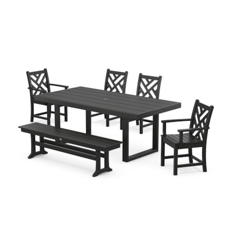 Chippendale 6-Piece Dining Set With Bench