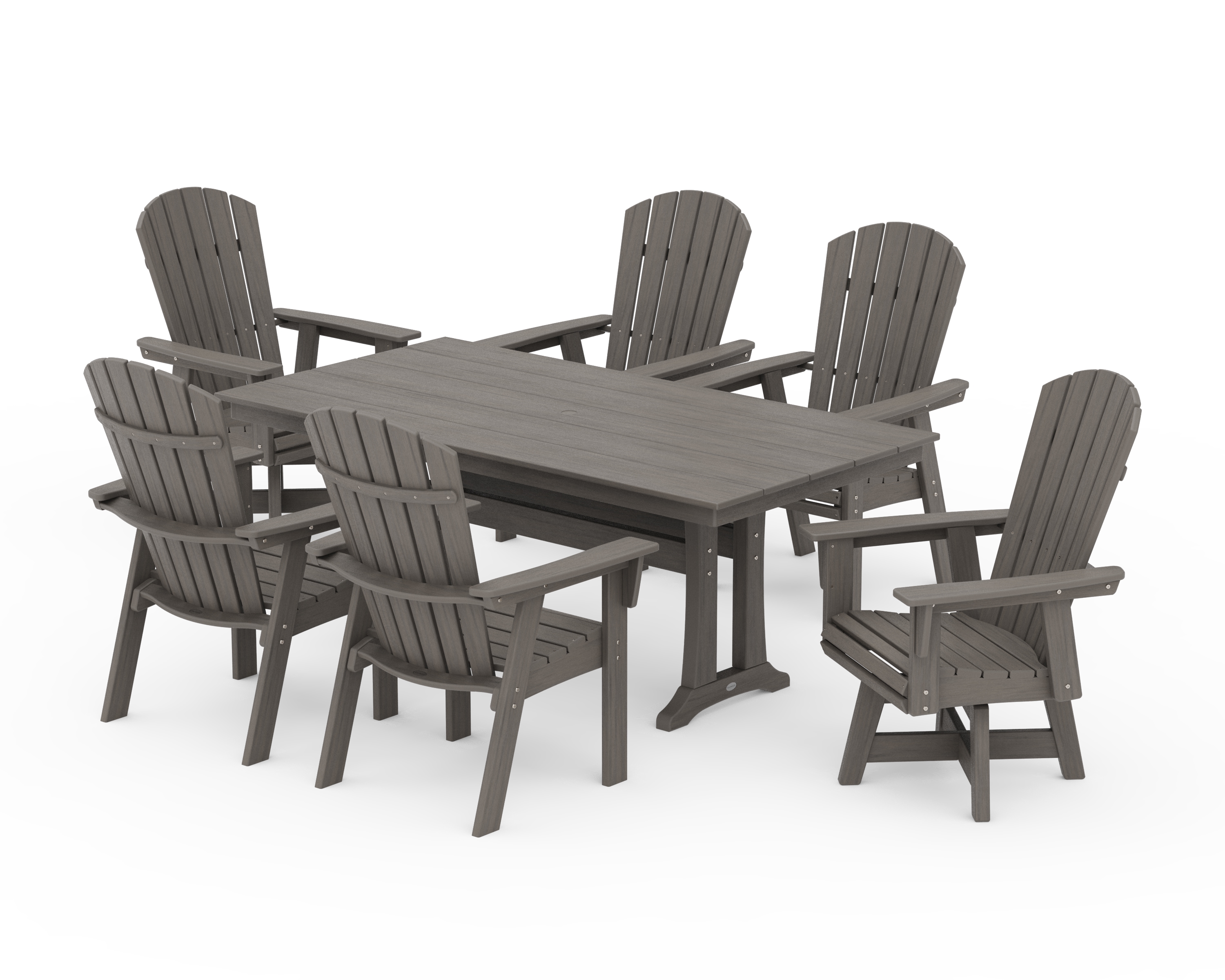 Adirondack Swivel Chair 7-Piece Dining Set