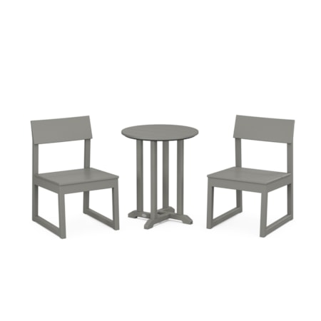 Side Chair 3-Piece Round Bistro Dining Set