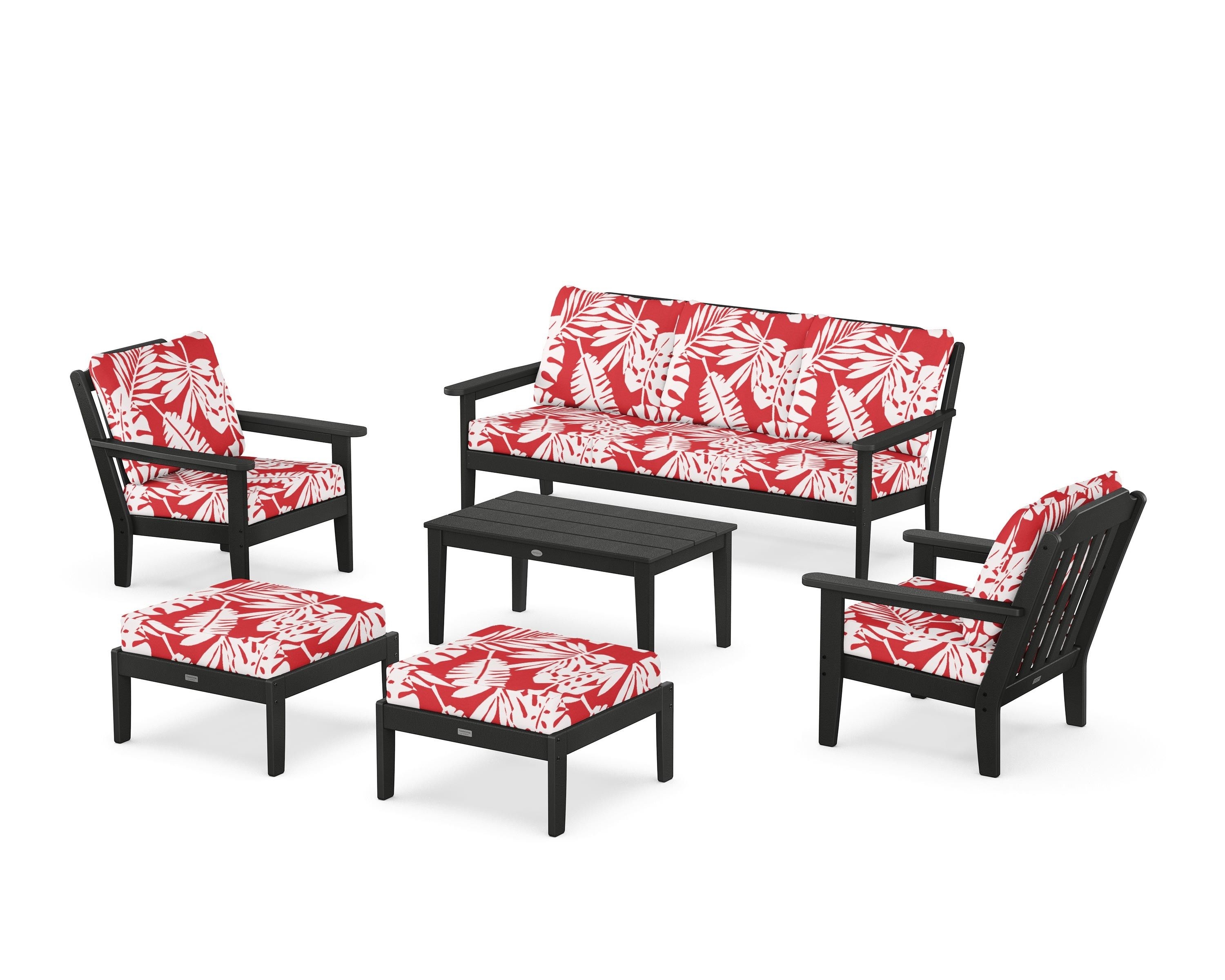 Polywood Cottage PWS1549-2-BL126 Cottage 6-Piece Lounge Sofa Set | Zak ...