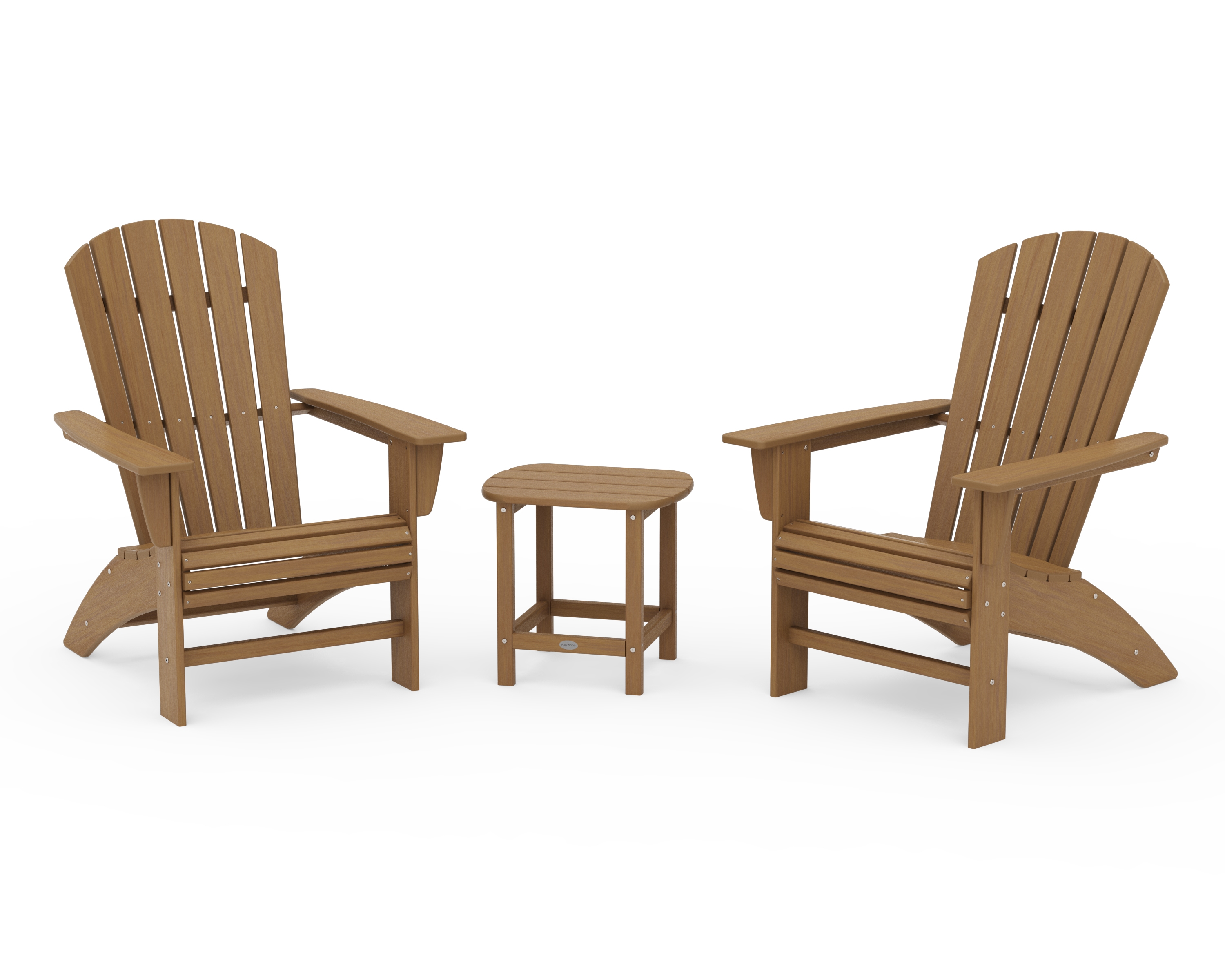 Nautical 3-Piece Curveback Adirondack Set