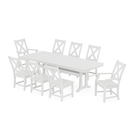 Braxton 9-Piece Dining Set With Trestle Legs