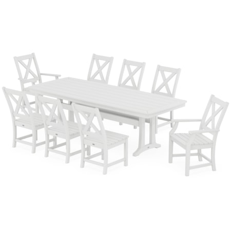 Braxton 9-Piece Dining Set With Trestle Legs