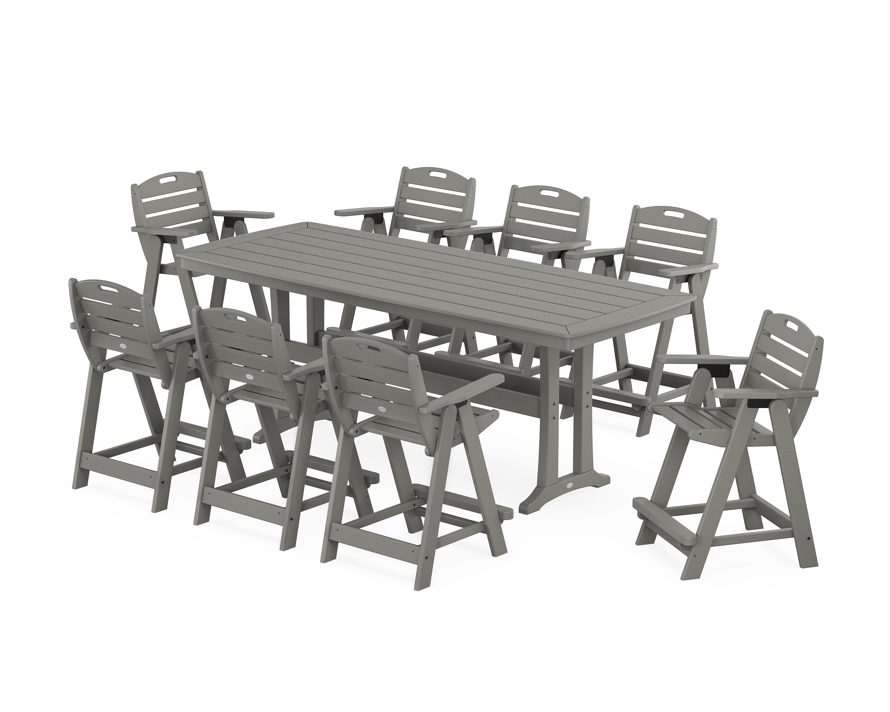 Nautical 9-Piece Counter Set With Trestle Legs