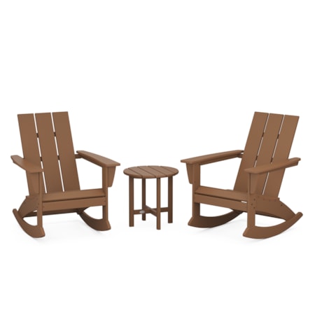 Modern 3-Piece Adirondack Rocking Chair Set