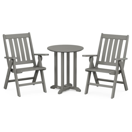 Chair 3-Piece Round Bistro Dining Set