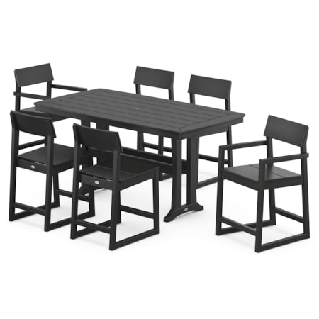 Edge 7-Piece Counter Set With Trestle Legs