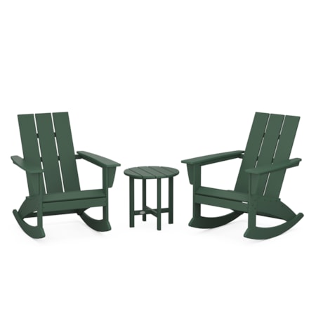 Modern 3-Piece Adirondack Rocking Chair Set