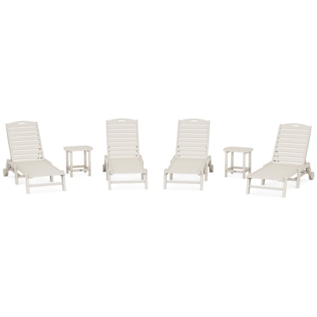 Chaise 6-Piece Set Wheels