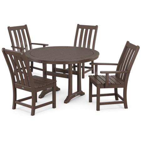 Vineyard 5-Piece Nautical Trestle Dining Set