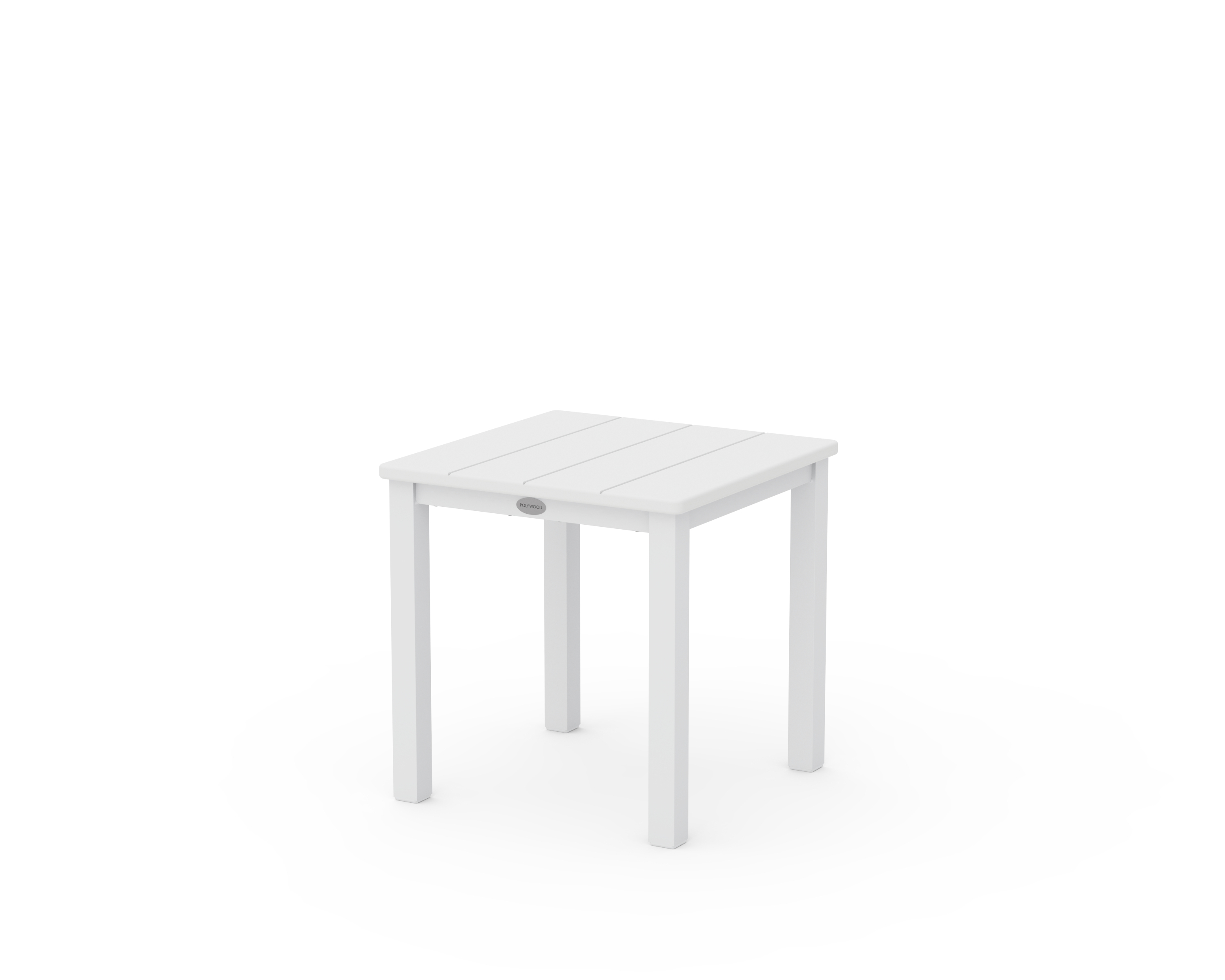 White 18" Sq. Side Table